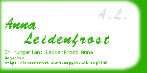 anna leidenfrost business card